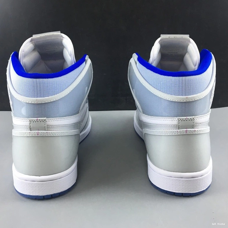 White CK6637-104 Zoom Retro Racer 1 Blue Jordan  High 0118